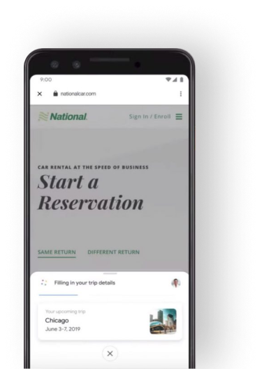 Duplex autofilling car rental reservation on National website